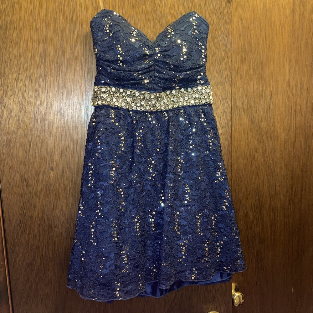 My Michelle size 7 navy blue sparkly dress. Worn only once.